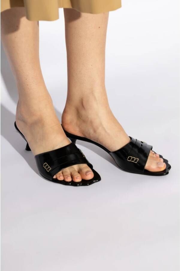 Marni Gehakte pantoffels Black Dames