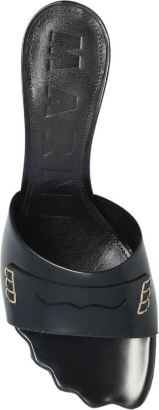 Marni Gehakte pantoffels Black Dames