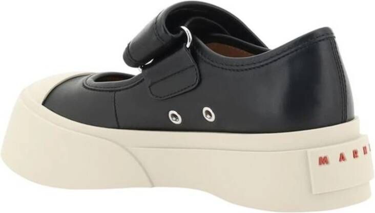 Marni Gestructureerde leren Mary Jane sneakers Black Dames