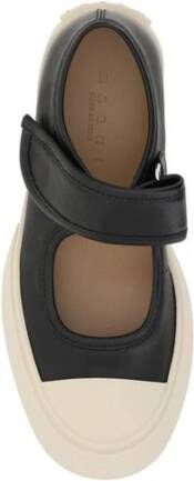 Marni Gestructureerde leren Mary Jane sneakers Black Dames