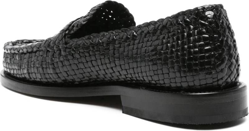 Marni Gevlochten leren loafers Black Dames