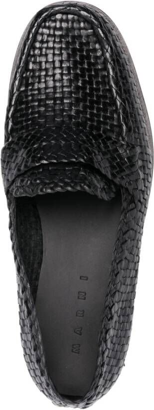 Marni Gevlochten Leren Loafers Black Heren