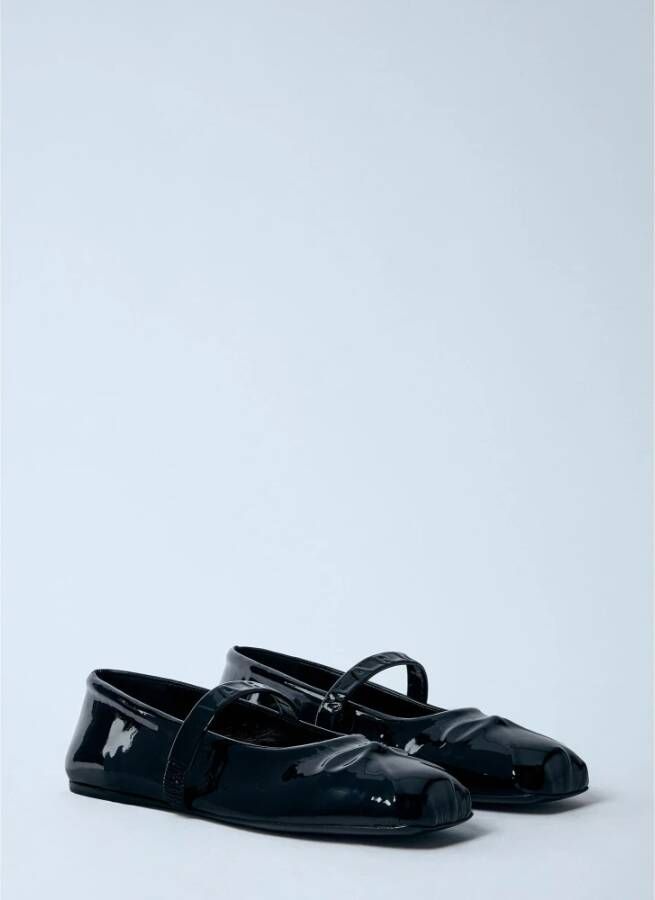 Marni Glanzende Patentleren Mary Jane Schoenen Black Dames