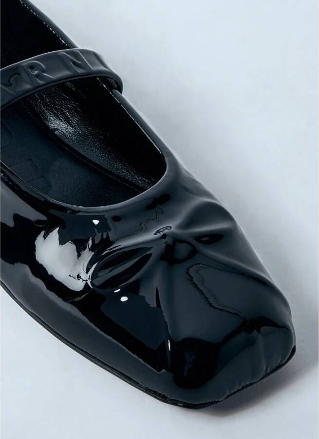 Marni Glanzende Patentleren Mary Jane Schoenen Black Dames