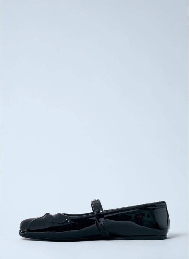 Marni Glanzende Patentleren Mary Jane Schoenen Black Dames