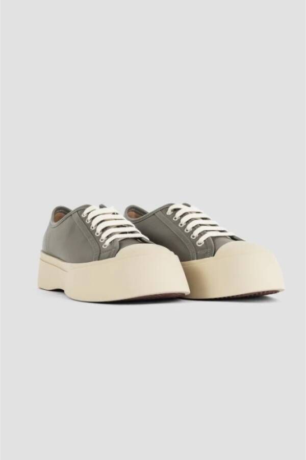 Marni Grijze Leren Veterschoenen Gray Dames