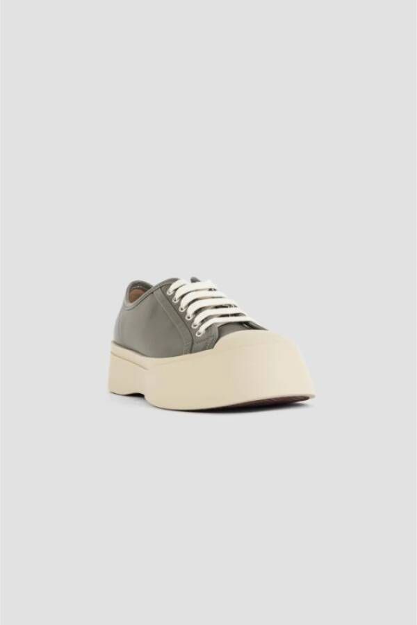 Marni Grijze Leren Veterschoenen Gray Dames