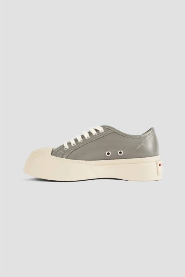 Marni Grijze Leren Veterschoenen Gray Dames