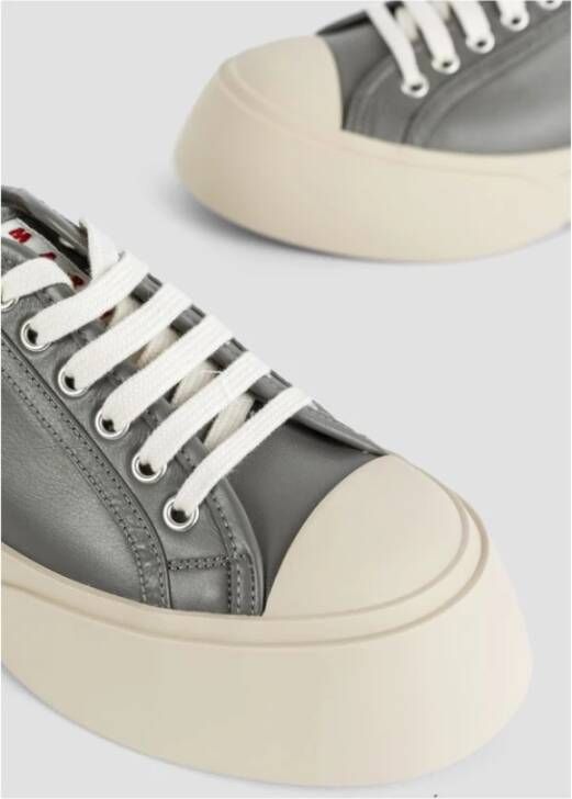 Marni Grijze Leren Veterschoenen Gray Dames