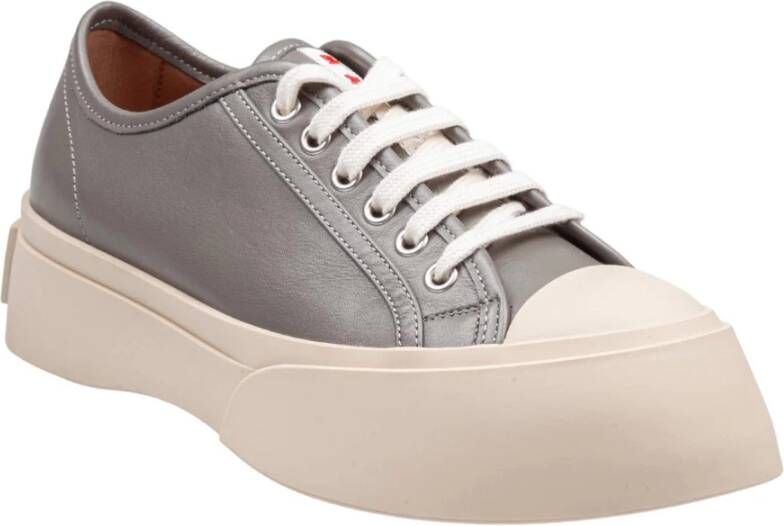 Marni Grijze Leren Veterschoenen met Platform Gray Dames