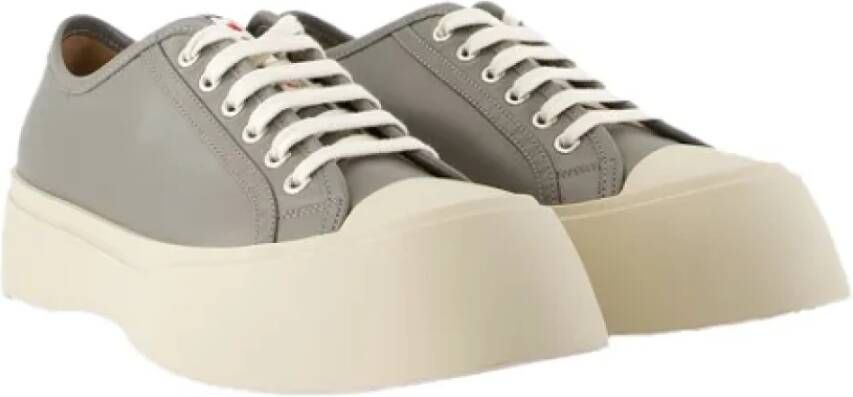 Marni Leather sneakers Gray Heren