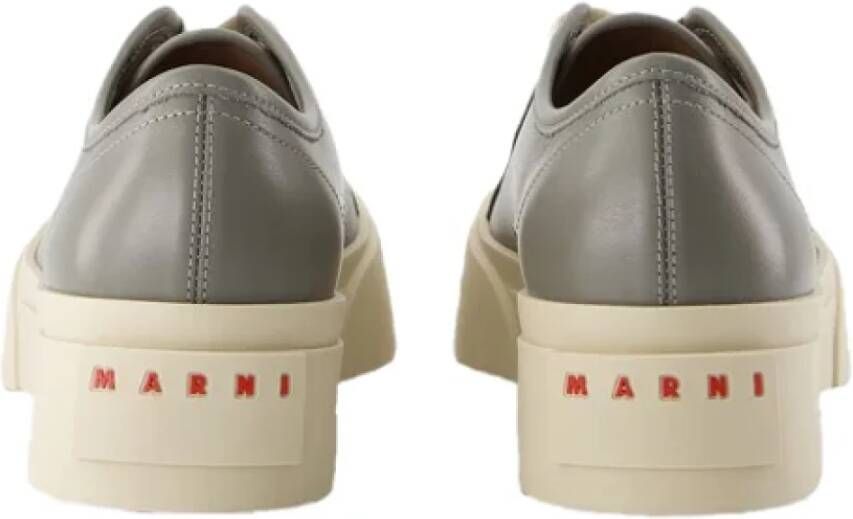 Marni Leather sneakers Gray Heren