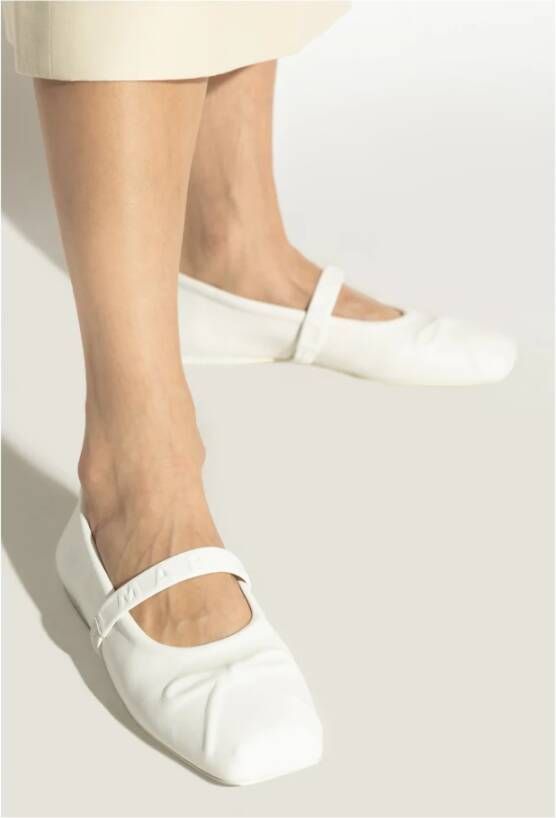 Marni Leren balletflats White Dames