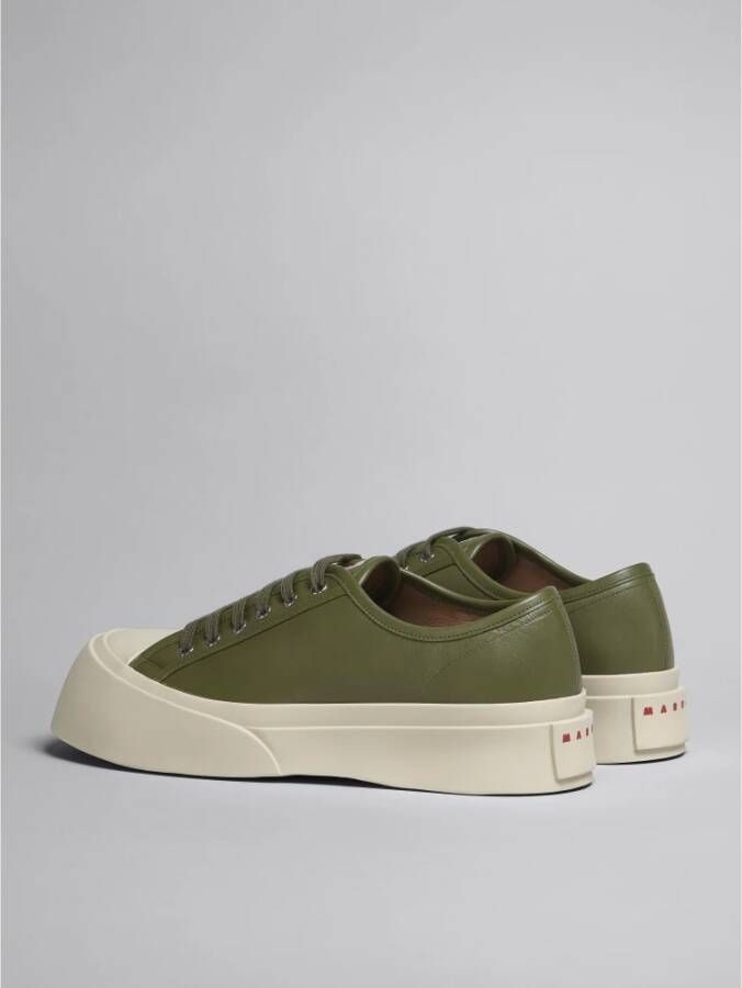 Marni Leren Chunky Sole Sneakers Green Heren