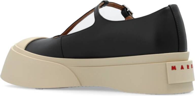 Marni Leren mary jane schoenen Black Dames