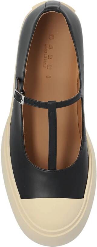 Marni Leren mary jane schoenen Black Dames