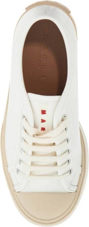 Marni Leren Pablo Sneakers met Stoffen Detail White Dames