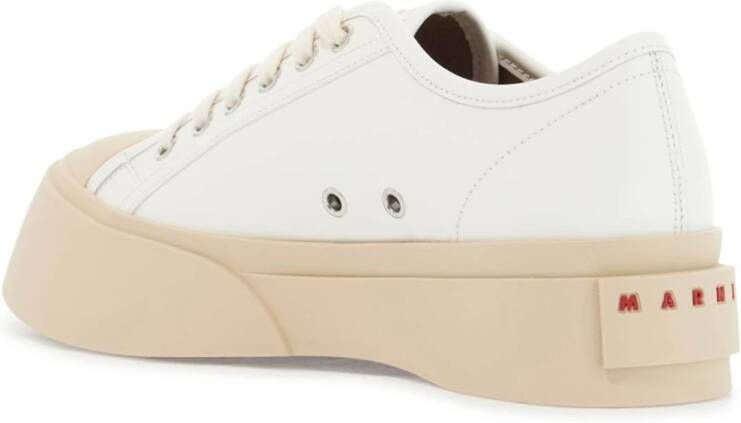 Marni Leren Pablo Sneakers met Stoffen Detail White Dames