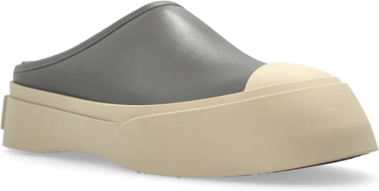 Marni Leren platform slides Gray Dames