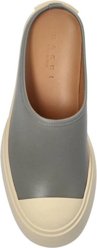 Marni Leren platform slides Gray Dames