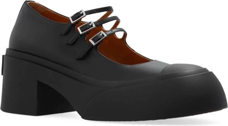 Marni Leren pumps met verstelbare gespen Black Dames