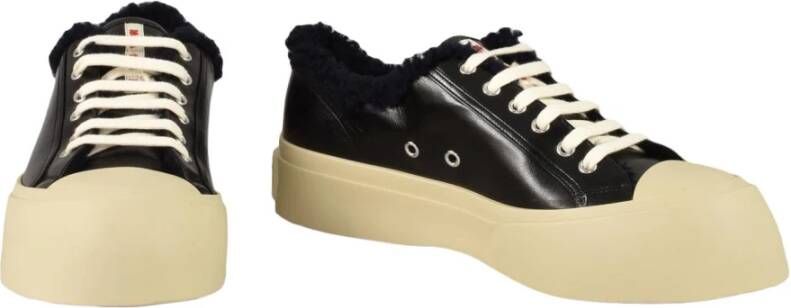 Marni Leren Rubberen Zoolschoenen Black Heren