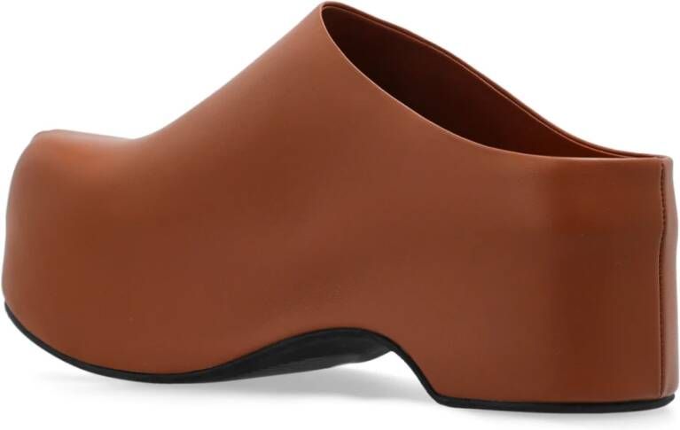 Marni Leren slides Chunky Brown Dames