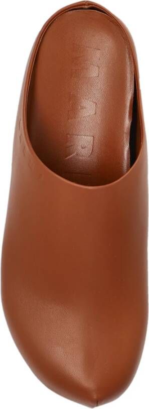 Marni Leren slides Chunky Brown Dames