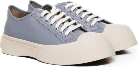 Marni Leren Sneakers met Brede Rubberen Zool Gray Heren