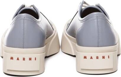 Marni Leren Sneakers met Brede Rubberen Zool Gray Heren