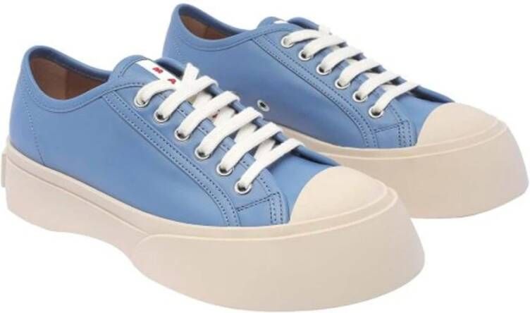 Marni Leren sneakers met logodetail Blue Dames