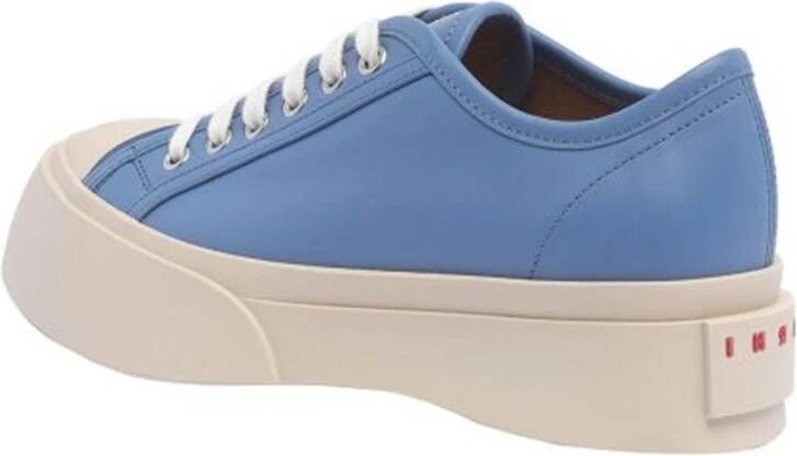 Marni Leren sneakers met logodetail Blue Dames