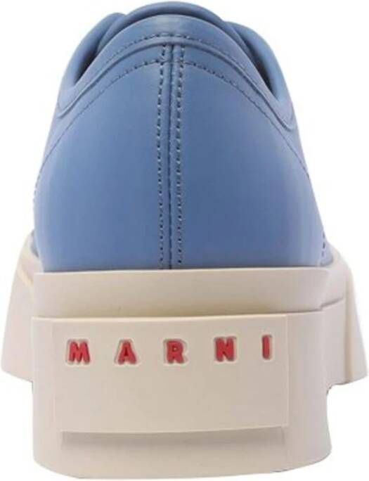 Marni Leren sneakers met logodetail Blue Dames