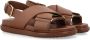 Marni Leren Voetbed Sandalen Lage Top Monokleur Brown Dames - Thumbnail 2