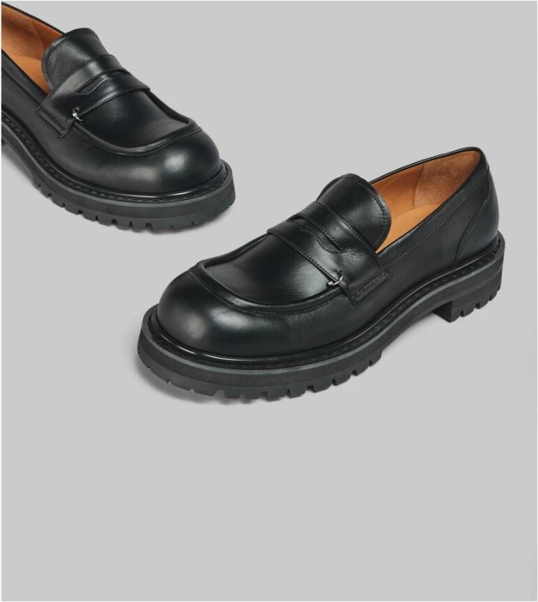 Marni Leren chunky loafer met piercings Black Heren