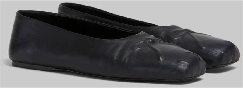 Marni Nappa lederen naadloze kleine strik ballet plat Black Dames