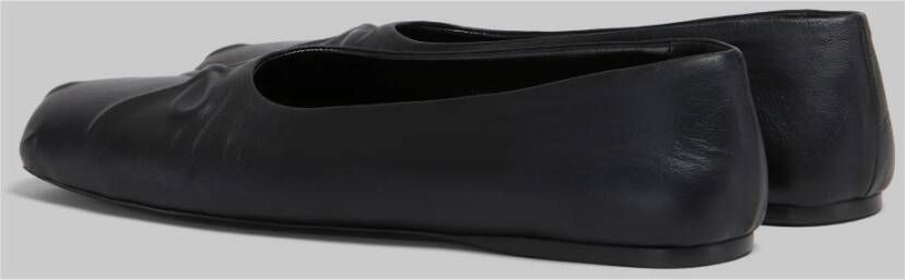 Marni Nappa lederen naadloze kleine strik ballet plat Black Dames