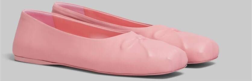 Marni Nappa lederen naadloze kleine strik ballet plat Pink Dames