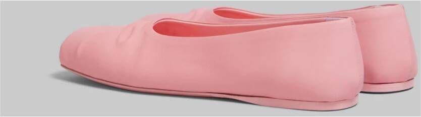 Marni Nappa lederen naadloze kleine strik ballet plat Pink Dames