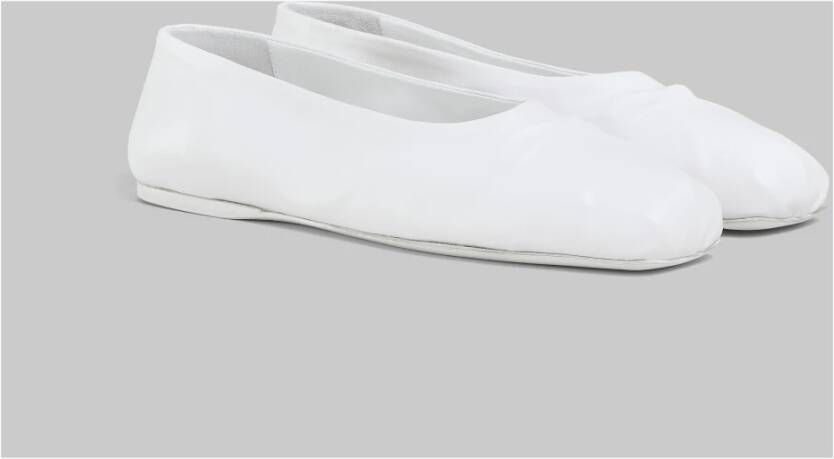 Marni Nappa lederen naadloze kleine strik ballet plat White Dames