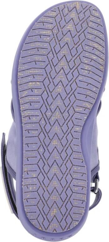 Marni Paarse Leren en Technische Stoffen Sandalen Purple Dames