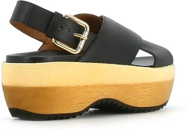 Marni Zomer Stap Leren Sandalen Zwart Dames