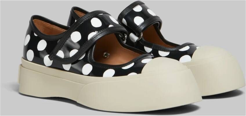 Marni Polka Dot Platform Sneakers Black Dames