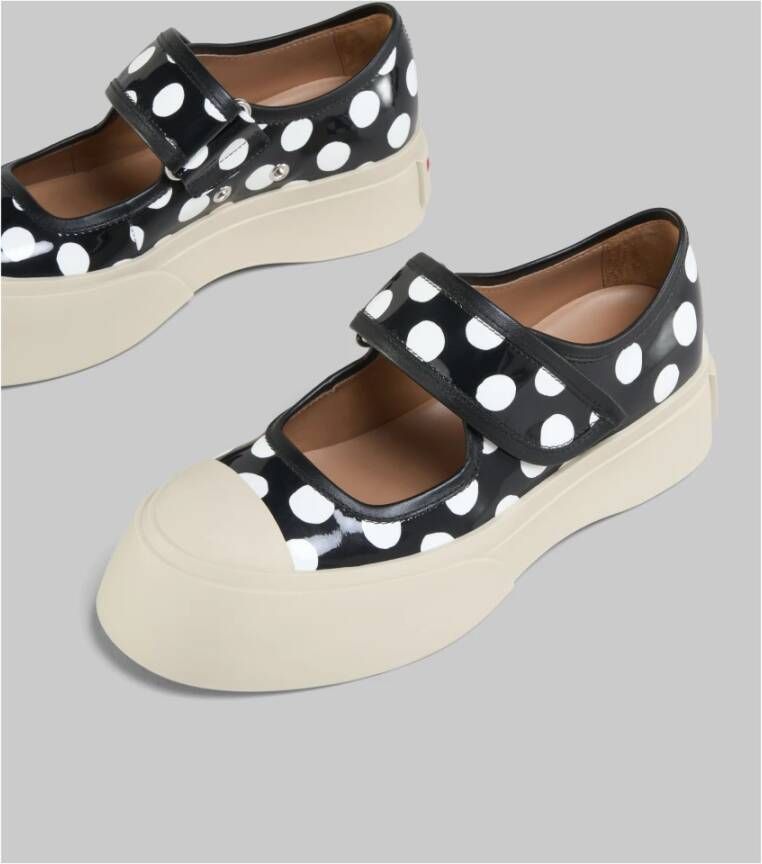 Marni Polka Dot Platform Sneakers Black Dames