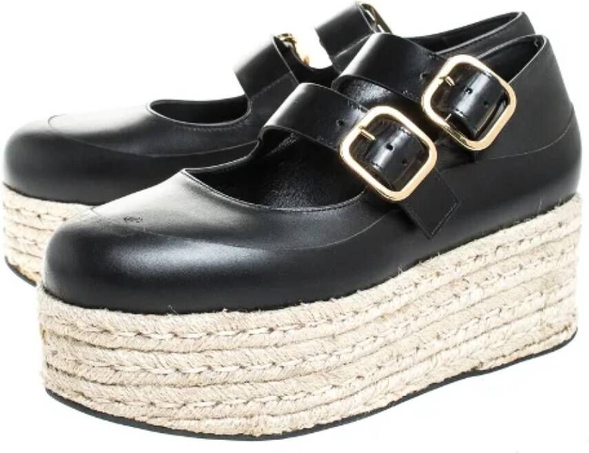 Marni Pre-owned Leather flats Black Dames