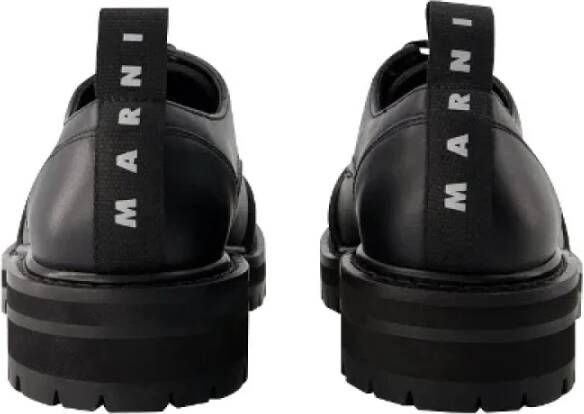 Marni Pre-owned Leather flats Black Dames