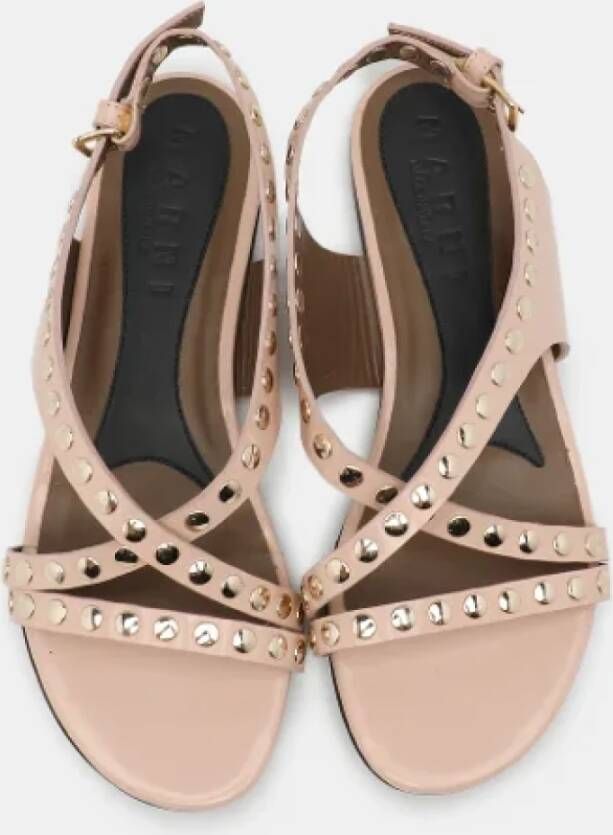 Marni Pre-owned Leather sandals Beige Dames