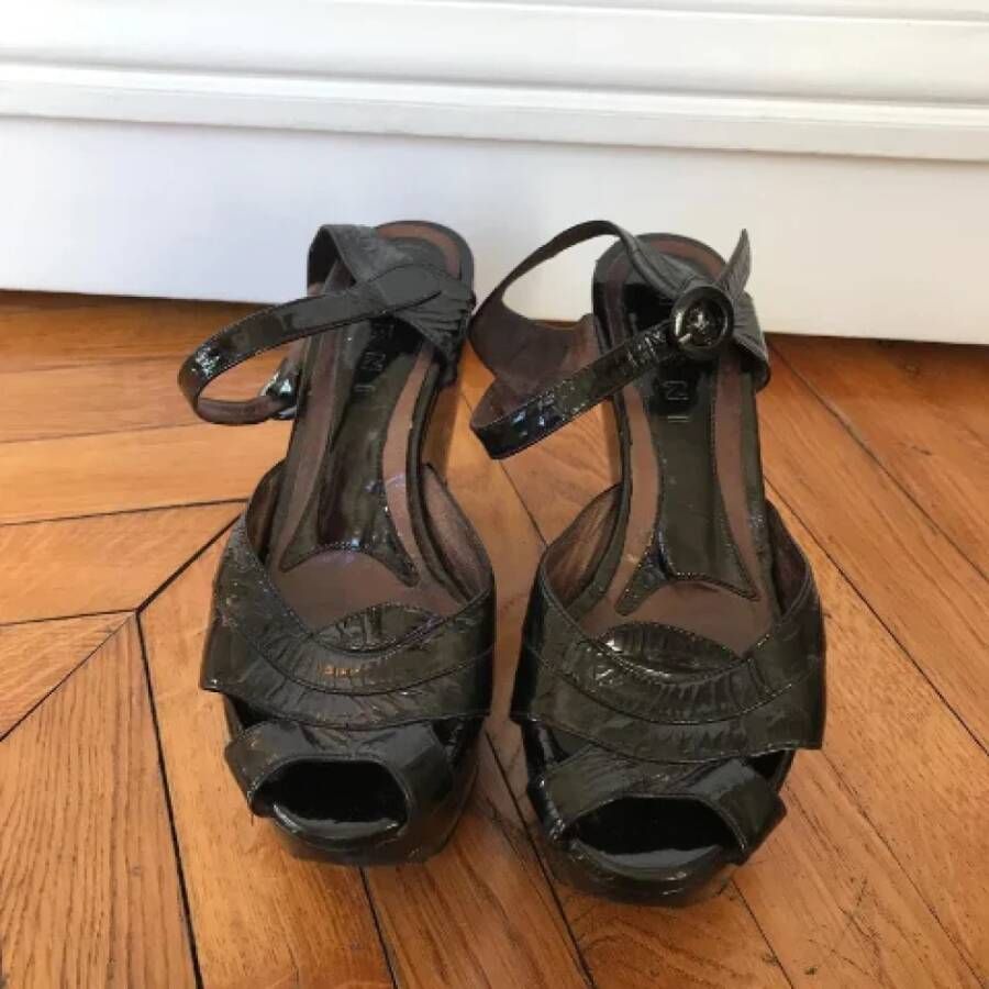 Marni Pre-owned Leather sandals Black Dames