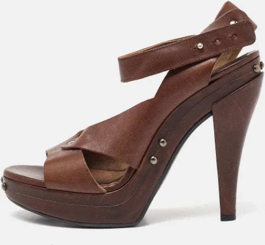 Marni Pre-owned Leather sandals Brown Dames