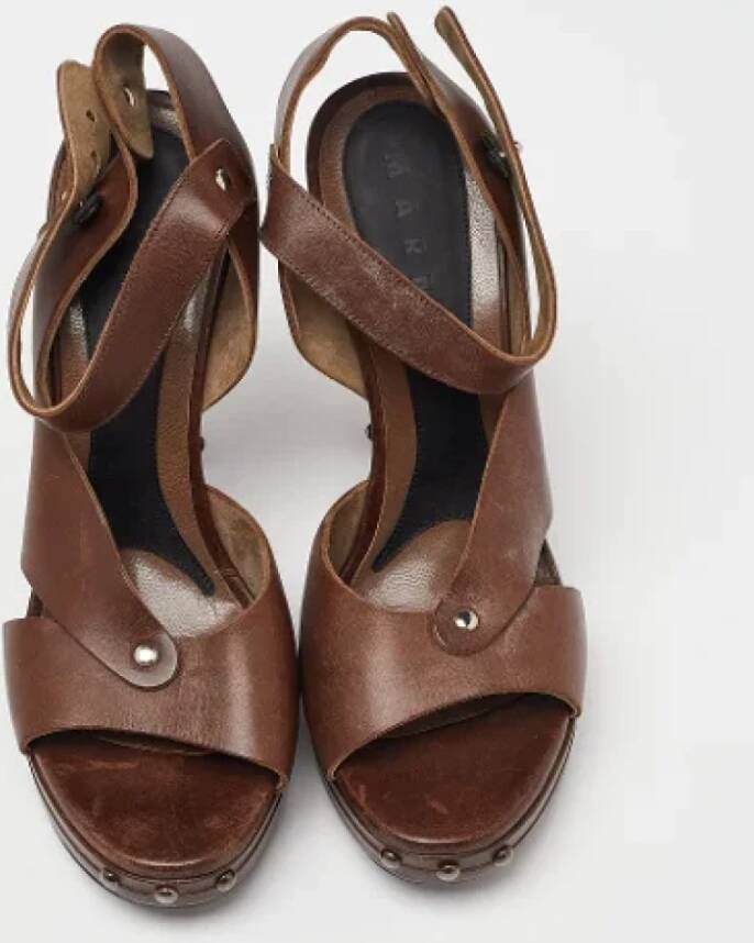 Marni Pre-owned Leather sandals Brown Dames